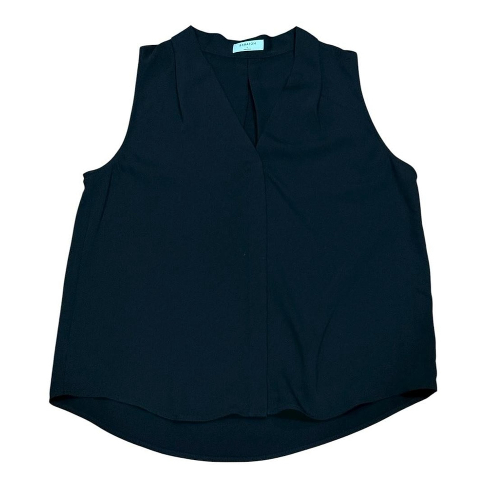 Babaton Blouse Womens Large Black Sleeveless V Neck Top Workwear Office Aritzia